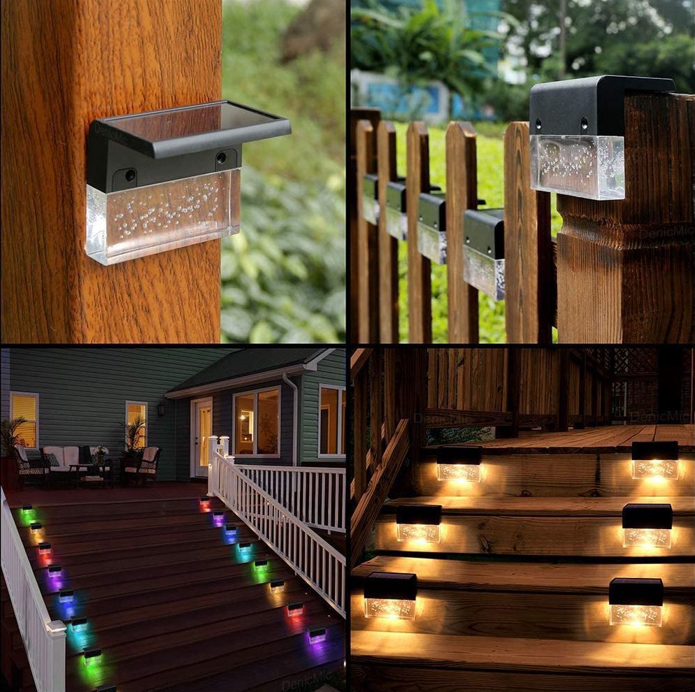 Waterproof RGB LED Solar Step & Fence Light – Outdoor Color-Changing Garden & Deck Lamp