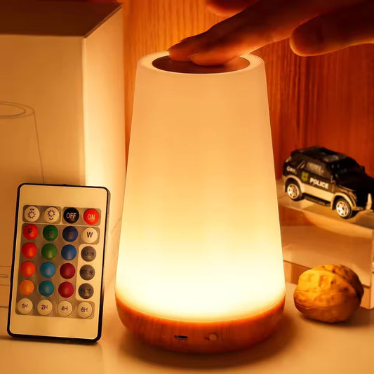 RGB Touch Night Lamp – 13 Color Changing LED Light with Remote Control | USB Rechargeable Portable Bedside Lamp
