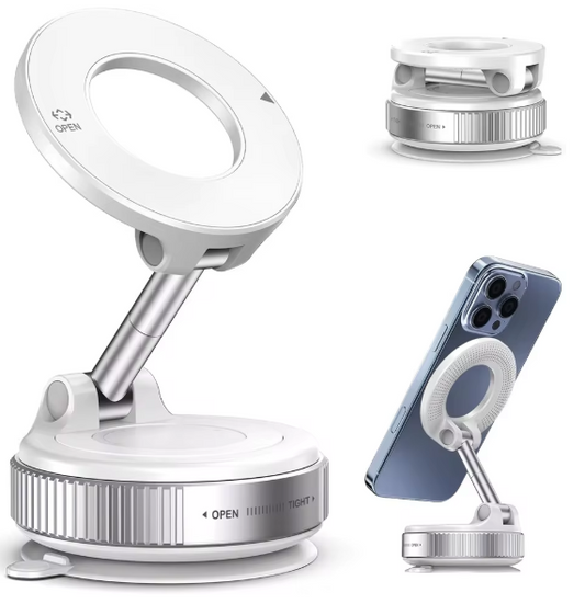 Magnetic 360° Foldable Car Phone Mount | Magsafe Suction Cup Holder