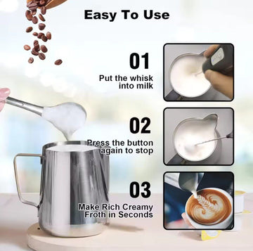 Mini USB Milk Frother | 3-Speed Rechargeable Coffee Mixer