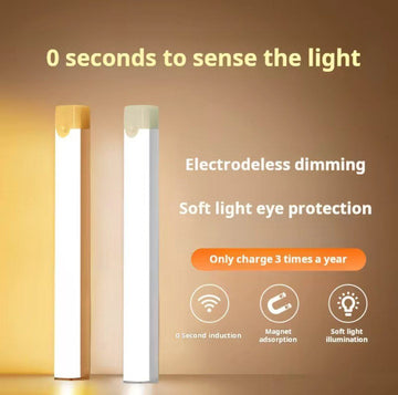 Smart Motion Sensor LED Light Bar – Rechargeable Magnetic Night Light for Hallway, Bedroom, Kitchen & Wardrobe