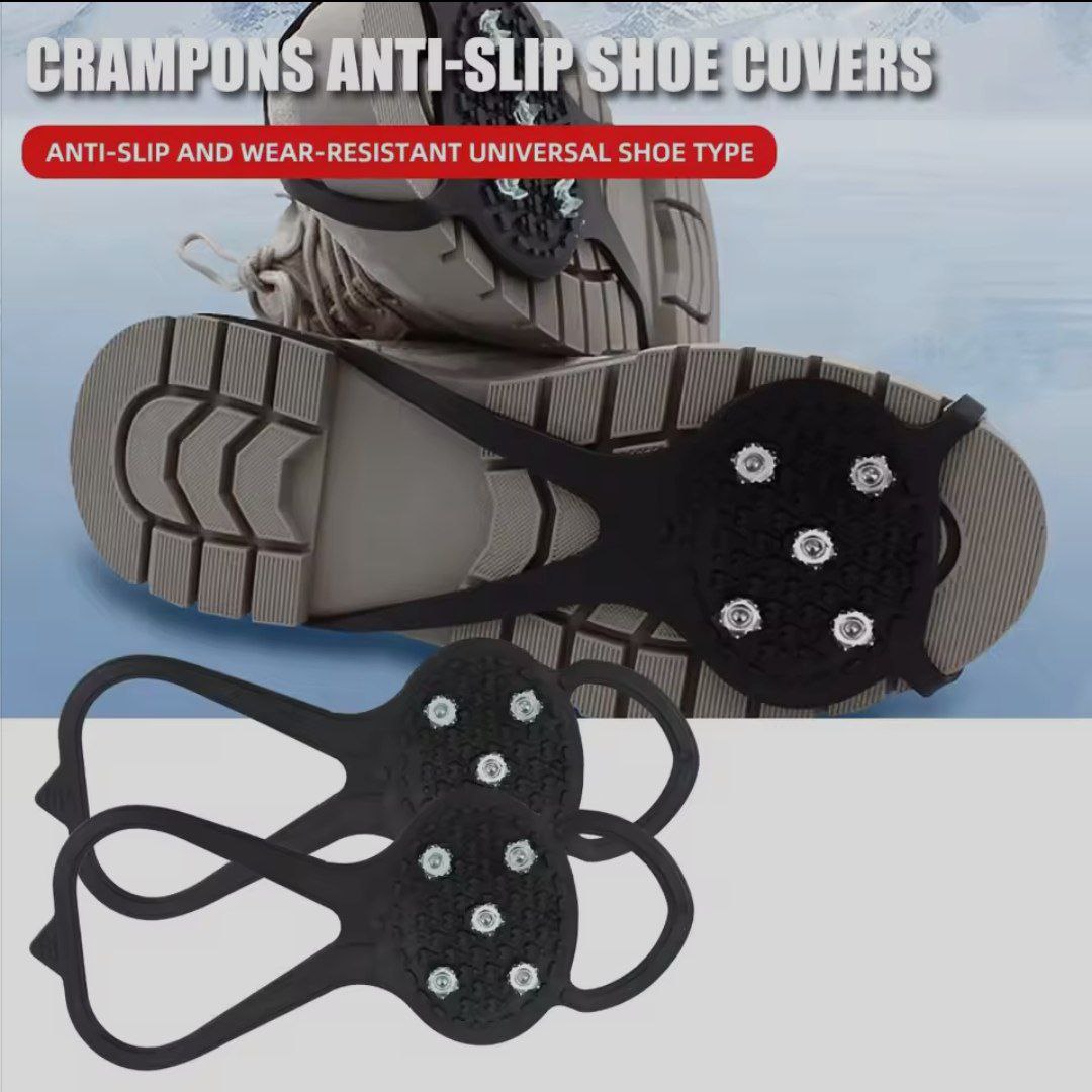 Anti-Slip Ice Shoe Grips – 5-Stud Snow Traction Cleats for Winter Walking, Hiking & Camping