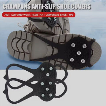 Anti-Slip Ice Shoe Grips – 5-Stud Snow Traction Cleats for Winter Walking, Hiking & Camping